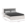 Кровать 32.25-02 Сохо (1600) с подъемным мех. бетон пайн белый/профиль бетон пайн белый патина/ткань велюр тенерифе грей