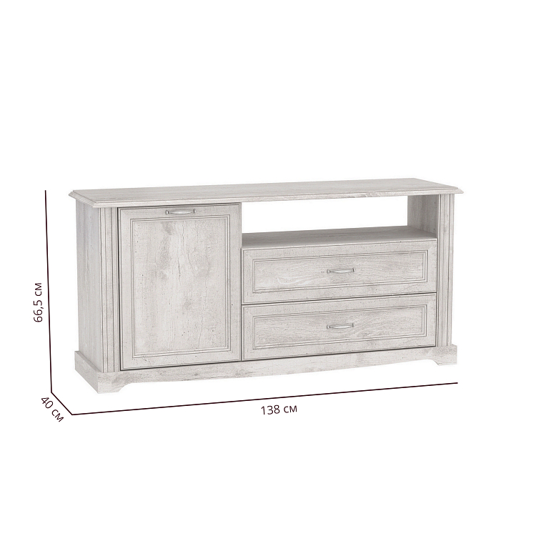 ТВ - Тумба 32.16 Сохо Бетон пайн белый/бетон пайн патина
