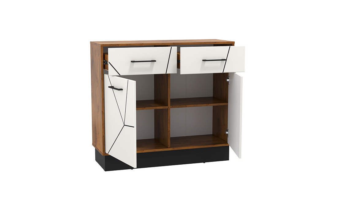 Комод 54.07 Гамма (ш.1000) таксония/черный/ПВХ белый