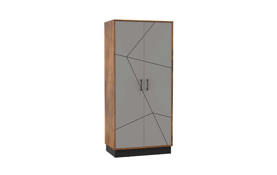 Шкаф для одежды 54.03 Гамма (2-х дв.) таксония/черный/ПВХ грей