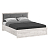 Кровать 32.25-02 Сохо (1600) с подъемным мех. (бетон пайн белый / профиль: бетон пайн белый патина / ткань: велюр тенерифе грей)