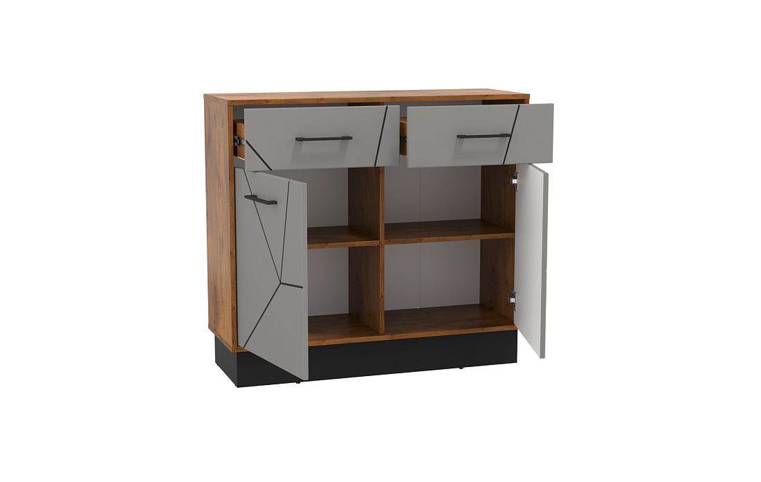 Комод 54.07 Гамма (ш.1000) таксония/черный/ПВХ грей