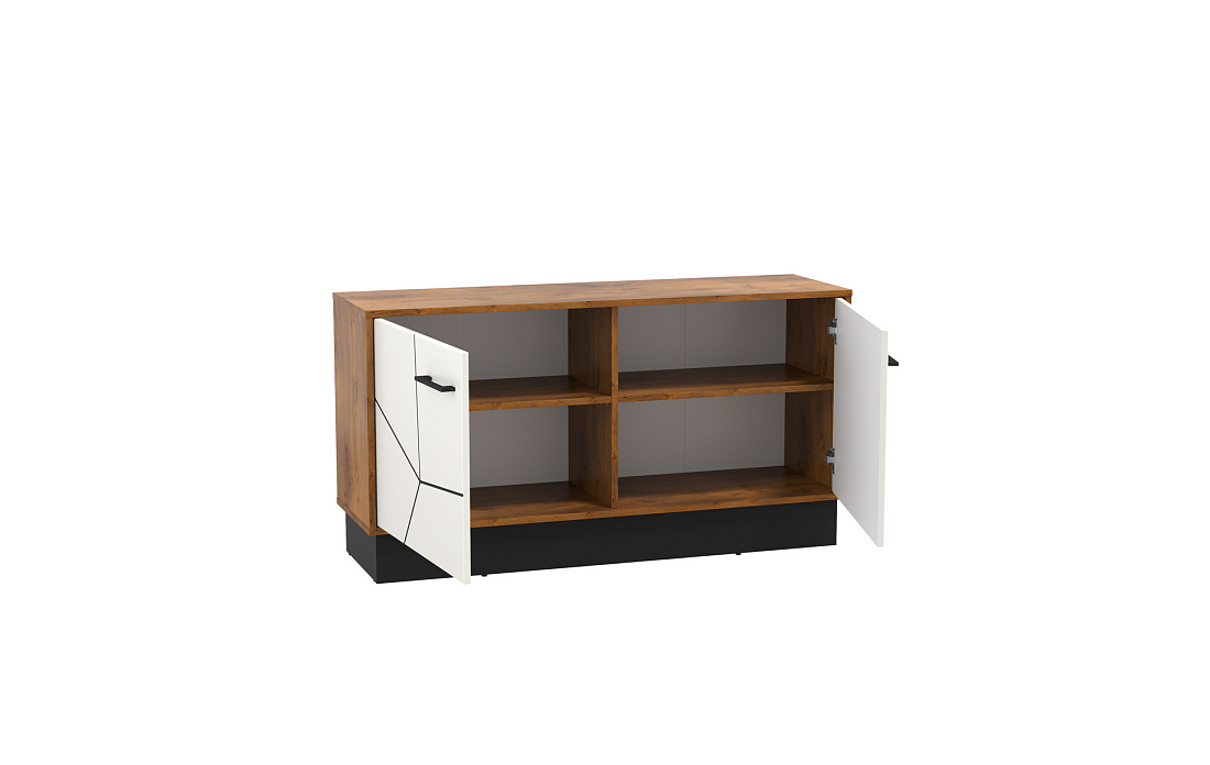 Тумба под ТВ 54.05 Гамма (ш.1200) таксония/черный/ПВХ белый